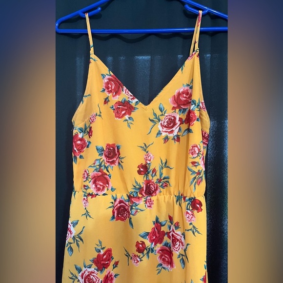 H&M Divided women’s size 6 yellow floral dress beachy summer spring - Picture 3 of 5